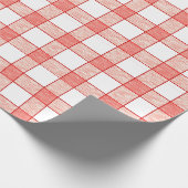 Red and White Large Gingham Checkerboard Muster Geschenkpapier (Ecke)