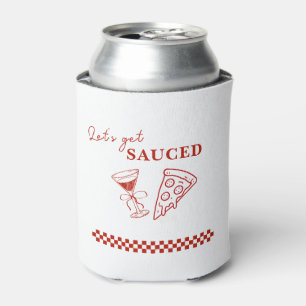 Red and White Let's Get Sauced Bachelorette Dosenkühler