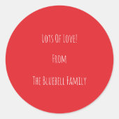 Red And White Letters Lots Of Love Text Sticker (Vorderseite)