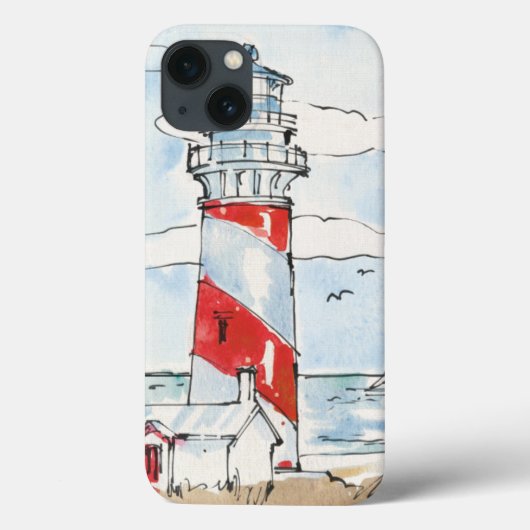 Red and White Lighthouse Scene Case-Mate iPhone Hülle (Rückseite)