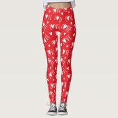 Red and White LOVE Script Leggings (Vorderseite)