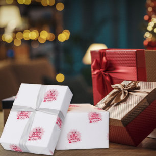 Red and White Mandala Weihnachtswrapping Paper Geschenkpapier