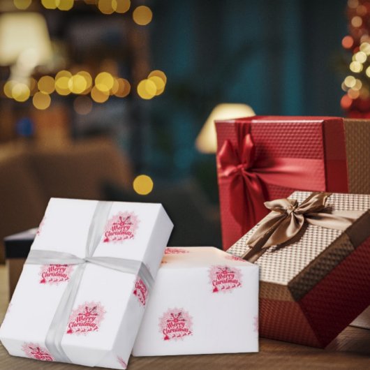 Red and White Mandala Weihnachtswrapping Paper Geschenkpapier