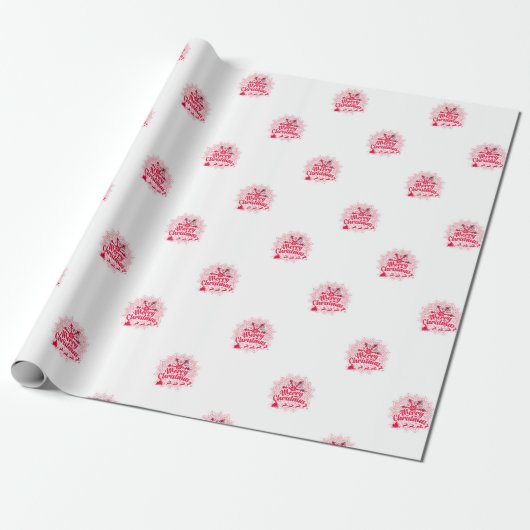 Red and White Mandala Weihnachtswrapping Paper Geschenkpapier (Ungerollt)