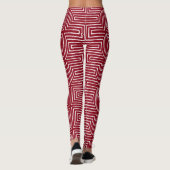 Red and White Maze African Mud Cloud Leggings (Rückseite)