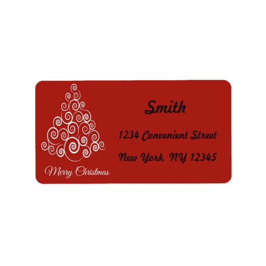 Red and White Merry Christmas Return Address Label Adressaufkleber (Vorne)