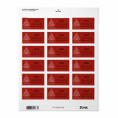Red and White Merry Christmas Return Address Label Adressaufkleber (Vorne)