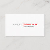 Red and White Minimalistic Business Card Visitenkarte (Rückseite)