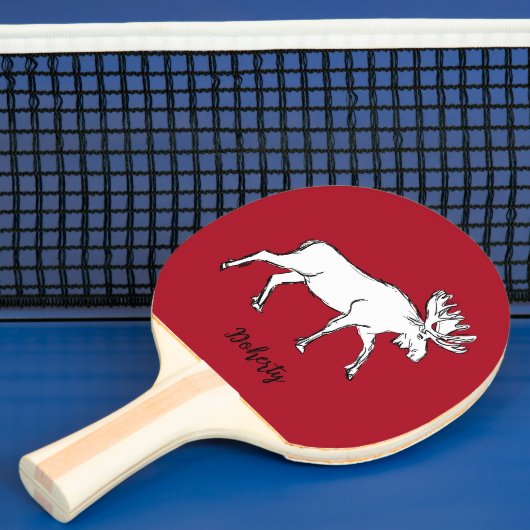 Red and White Moose Tischtennis Schläger (InSitu)
