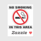 Red and White No Smoking Aufkleber (Blatt)