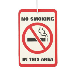 Red and White No Smoking Autolufterfrischer