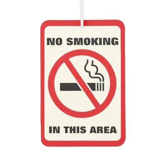 Red and White No Smoking Autolufterfrischer (Vorderseite)