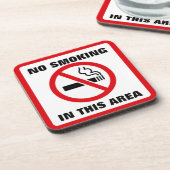 Red and White No Smoking Getränkeuntersetzer (Linke Seite)