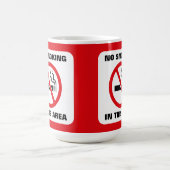 Red and White No Smoking Kaffeetasse (Mittel)