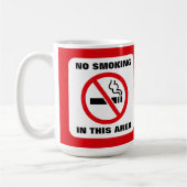Red and White No Smoking Kaffeetasse (Links)
