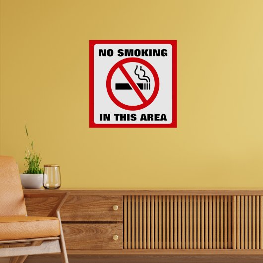 Red and White No Smoking Poster (Wohnzimmer 2)