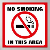 Red and White No Smoking Poster (Vorne)