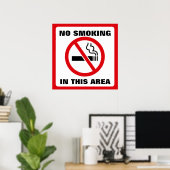 Red and White No Smoking Poster (Heimbüro)