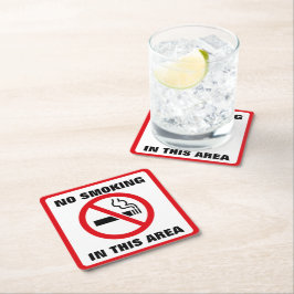 Red and White No Smoking Rechteckiger Pappuntersetzer