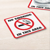 Red and White No Smoking Rechteckiger Pappuntersetzer (angewinkelt)