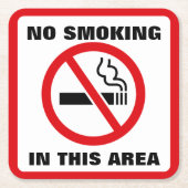 Red and White No Smoking Rechteckiger Pappuntersetzer (Vorderseite)
