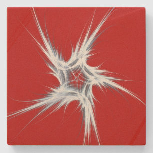 Red and White Patriotic Star Square Untersetzer