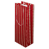 Red and White Pearl  Geschenktüte Für Weinflaschen (Vorderseite Schrägansicht)