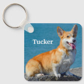 Red and White Pembroke Welsh Corgi Puppy Dog Schlüsselanhänger (Vorderseite)