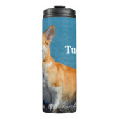 Red and White Pembroke Welsh Corgi Puppy Dog Thermosbecher (Vorderseite)