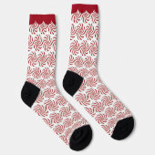 Red and White Peppermint Swirl Candy Socken (Rechts)