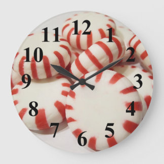 Red and White Peppermints Große Wanduhr