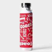 Red and White Personalisiert Coach Geschenk Name K Trinkflasche (Links)