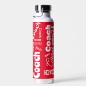 Red and White Personalisiert Coach Geschenk Name K Trinkflasche (Rechts)
