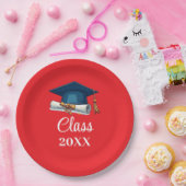 Red and White Personalized Class Graduation Paper  Pappteller (Party)