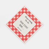 Red and White Plaid Pattern Retro Custom Serviette (Ecke)