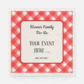 Red and White Plaid Pattern Retro Custom Serviette (Vorderseite)