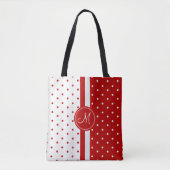 Red and White Polka Dot Design Tasche (Vorderseite)