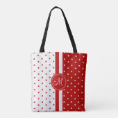 Red and White Polka Dot Design Tasche (Rückseite)