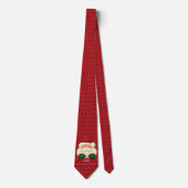 Red and White Polka Dot Santa Monogrammed Krawatte (Vorderseite)