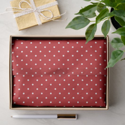 Red and White Polka Dot Tissue Paper Seidenpapier (Geschenk)