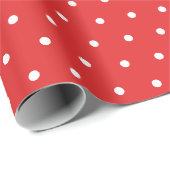 Red and White Polka Dot Wrapping Paper Geschenkpapier (Rolleneckpunkt)