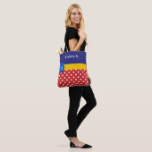 Red and White Polka Dots and Blue Button Tasche (Am Model)