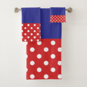 Red and White Polka Dots Badhandtuch Set (Insitu)