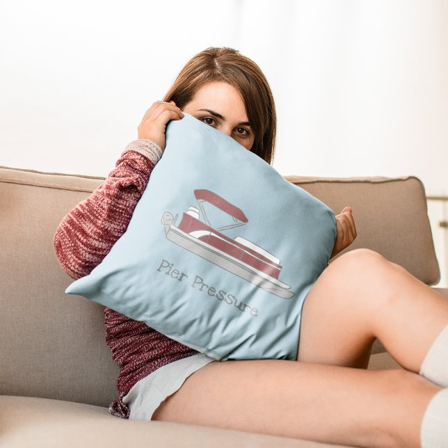 Red and White Pontoon Boat Personalisiert Kissen (Von Creator hochgeladen)