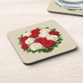 Red and white roses getränkeuntersetzer (Linke Seite)