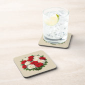 Red and white roses getränkeuntersetzer (Rechte Seite)