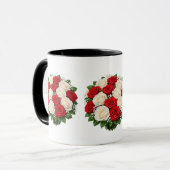 Red and white roses tasse (Vorderseite Links)