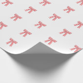 Red and White Satin Bows Red Candy Cane Stripbow Geschenkpapier (Ecke)
