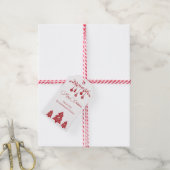 Red and White Scandinavian Folk Art Christmas Geschenkanhänger (Mit Garn)