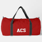 Red and White School Colors with Letters Duffle Bag (Vorderseite)